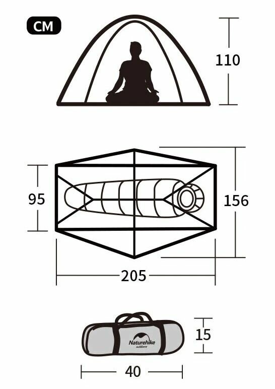 Палатка туристическая / Naturehike Cycling Ultralight 1 snow skirt Orange / палатка для туризма, треккинга, кемпинга