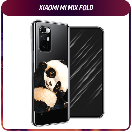 Силиконовый чехол на Xiaomi Mi Mix Fold / Сяоми Ми Микс Фолд Большеглазая панда, прозрачный силиконовый чехол на xiaomi mi mix fold сяоми ми микс фолд два китайских дракона прозрачный