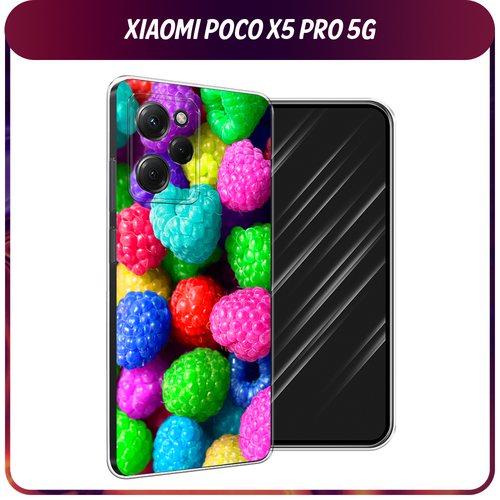 Силиконовый чехол на Xiaomi Poco X5 Pro 5G / Сяоми Поко X5 Про 5G Леденцовая малина силиконовый чехол на xiaomi poco x5 pro 5g сяоми поко x5 про 5g стальной металл