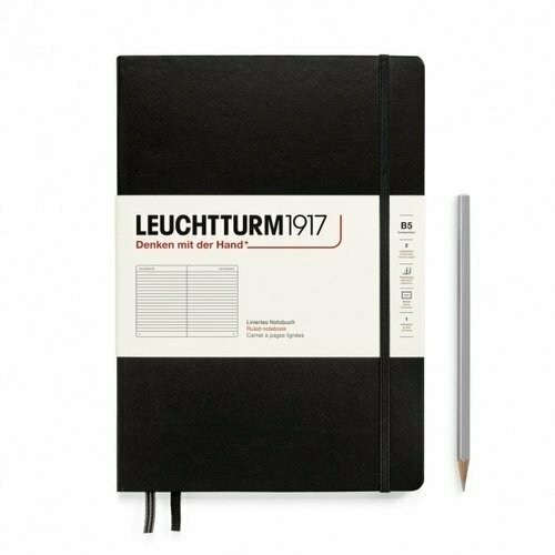 Блокнот Leuchtturm1917, в линейку, 109 листов, В5, черный блокнот leuchtturm1917 medium а5 аквамарин в линейку