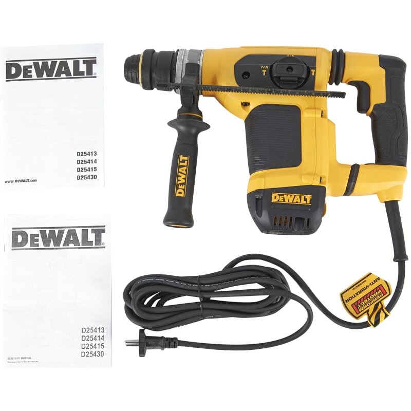 D25413K-QS Перфоратор (1000 Вт, SDS-Plus, 3 режима, 4.2 Дж, 4700 уд/мин, 820 об/мин) DeWALT - фото №4