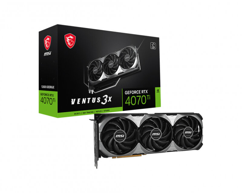 Видеокарта MSI GeForce RTX 4070 Ti Ventus 3X E1 12G 2610MHz PCI-E 4.0 12288Mb 21000MHz 192-bit HDMI 3xDP