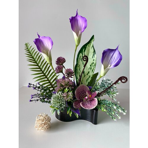 Искусственные цветы-каллы, суккулент. папоротник от ФлораВи