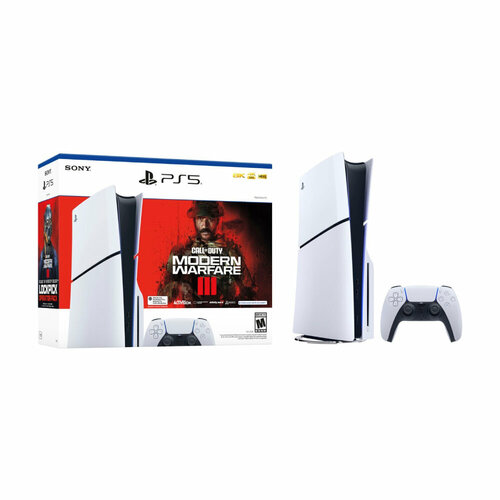 Игровая приставка Sony PlayStation 5 Slim, с дисководом, 1000 ГБ SSD, Modern Warfare III, белый
