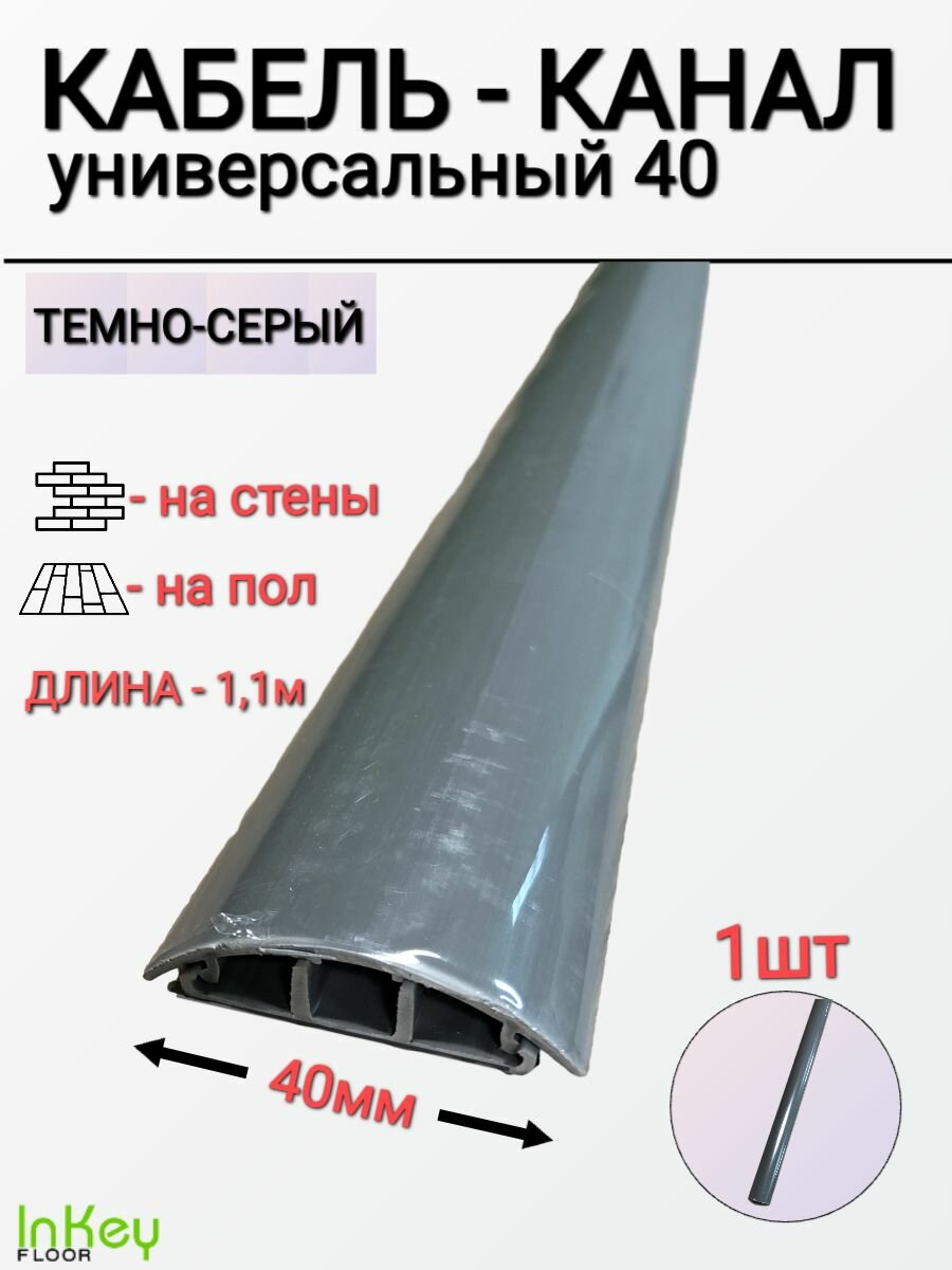 фото Кабель-канал универсальный 40мм серый 1 штука