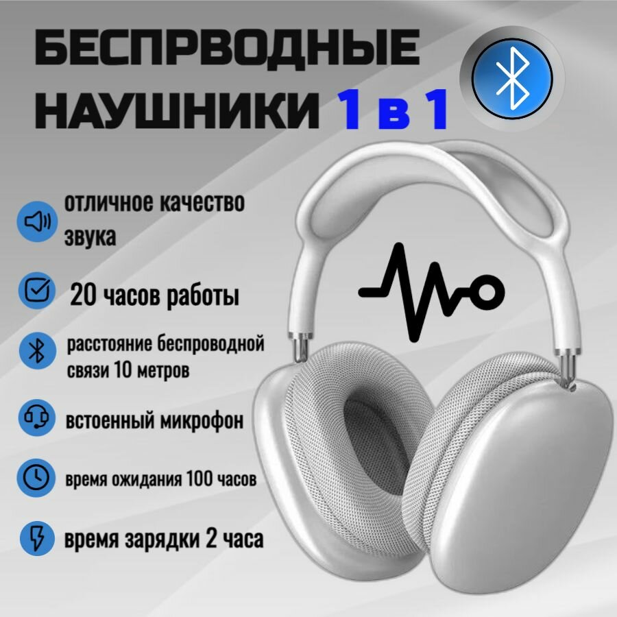 Наушники беспроводные с микрофоном Air Max, Bluetooth, USB Type-C.