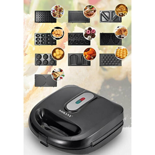 Мультипекарь Sokany 10 в 1 со сменными панелями Вафельница электрическая от GadFamily_Shop 7900₽