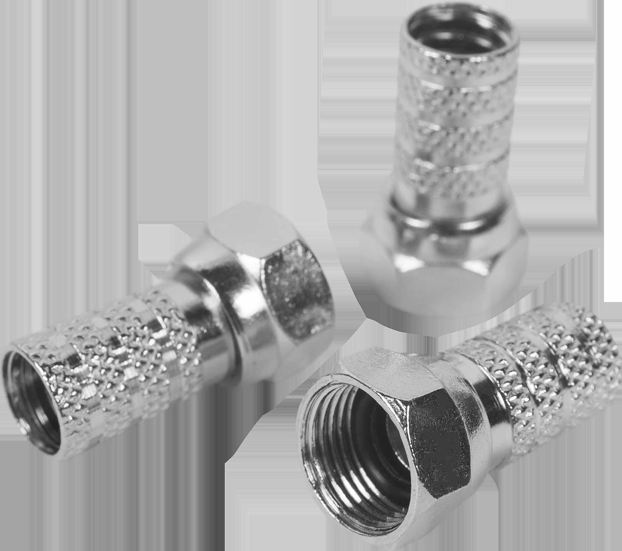 Разъём F RG6 с защитой 20 мм 3 шт. цвет чёрный