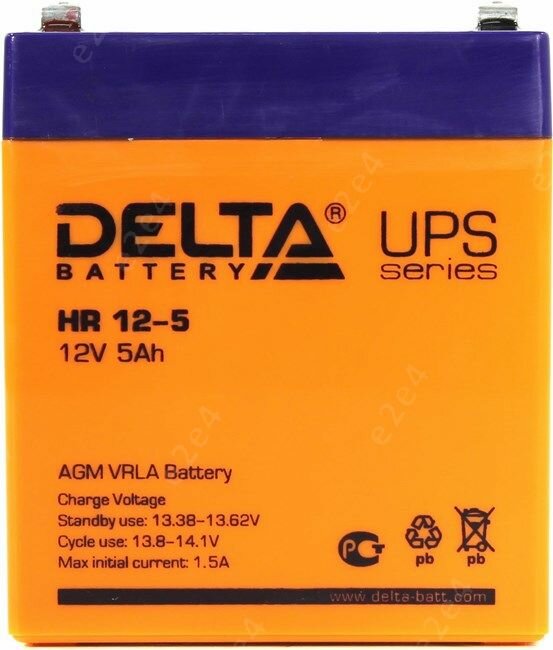 Delta Аккумуляторная батарея HR 12-5 (12V/5Ah) (HR 12-5) Delta Battery - фото №4