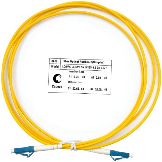 Патч-корд оптический Cabeus simplex LC-LC 9/125 sm 2м LSZH