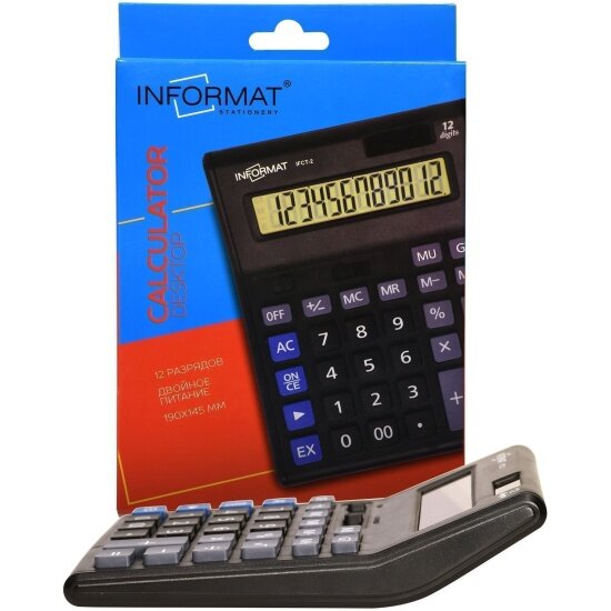 Калькулятор Informat IFCT-2 12 разр. настольный черный