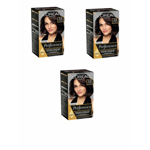 L'Oreal Paris Краска для волос стойкая Preference 3.12 Мулен Руж ,3 уп