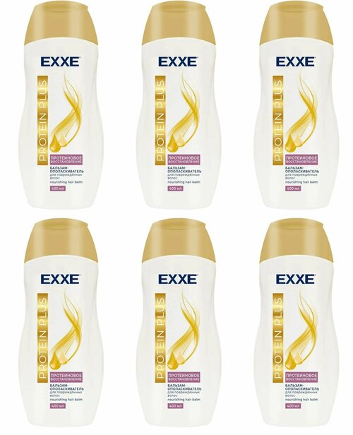 EXXE Бальзам-ополаскиватель Protein Plus, Протеиновое восстановление, для всех типов волос, 400 мл, 6 шт