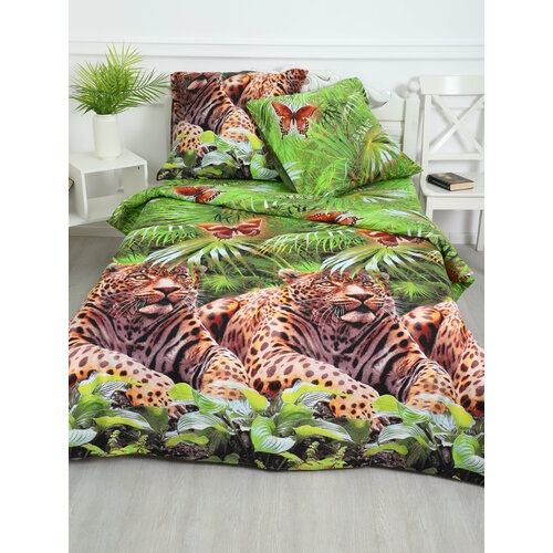 Постельное белье 2,0 сп с Евро простыней, бязь. 3025/1 желтый, зеленый