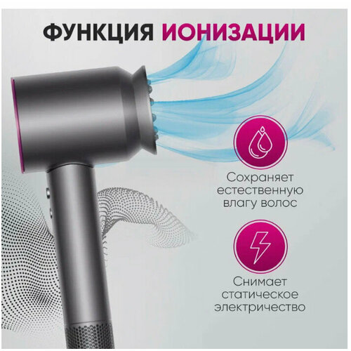 Профессиональный фен для волос iHair-1600 Super Hair Dryer 1600 Вт 3 режима 5 магнитных насадок ионизация воздуха 235000₽