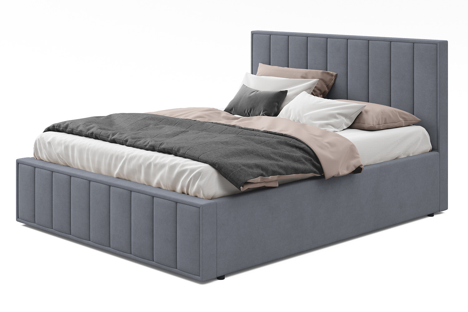Кровать Вена 1600 160х200 см цвет тёмно-серый (velutto 32)