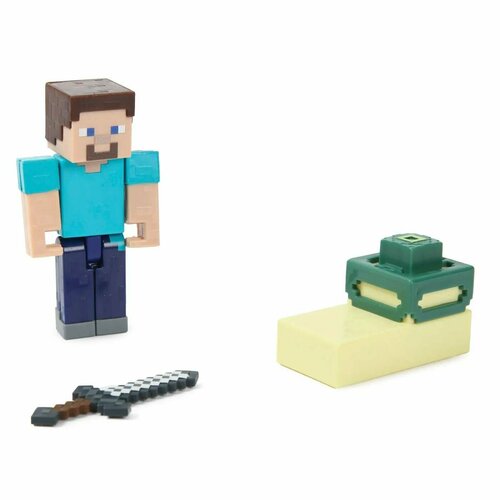 фигурка minecraft стив вагоник игровой набор 20х30 см mattel Фигурка Minecraft Steve HMB17