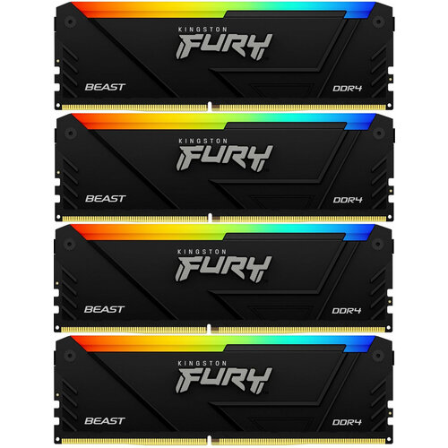 Память DDR4 4x8GB 3200MHz Kingston KF432C16BB2AK432 Fury Beast RGB RTL Gaming PC4-25600 CL16 DIMM 288-pin 135В dual rank с радиатором Ret 1424500₽