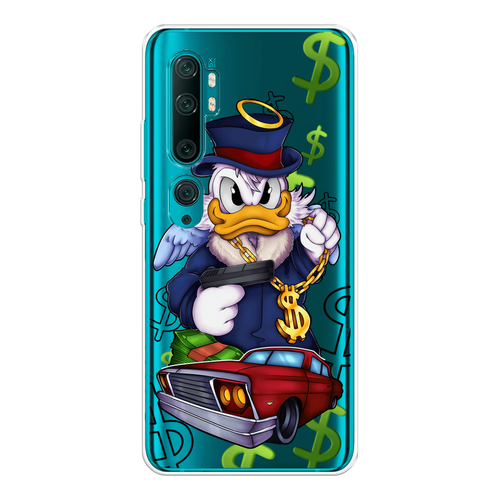 Силиконовый чехол на Xiaomi Mi Note 10/Mi Note 10 Pro / Сяоми Ми Нот 10/Ми Нот 10 Про Scrooge McDuck with a Gold Chain, прозрачный силиконовый чехол на xiaomi mi note 10 mi note 10 pro сяоми ми нот 10 ми нот 10 про мона лиза