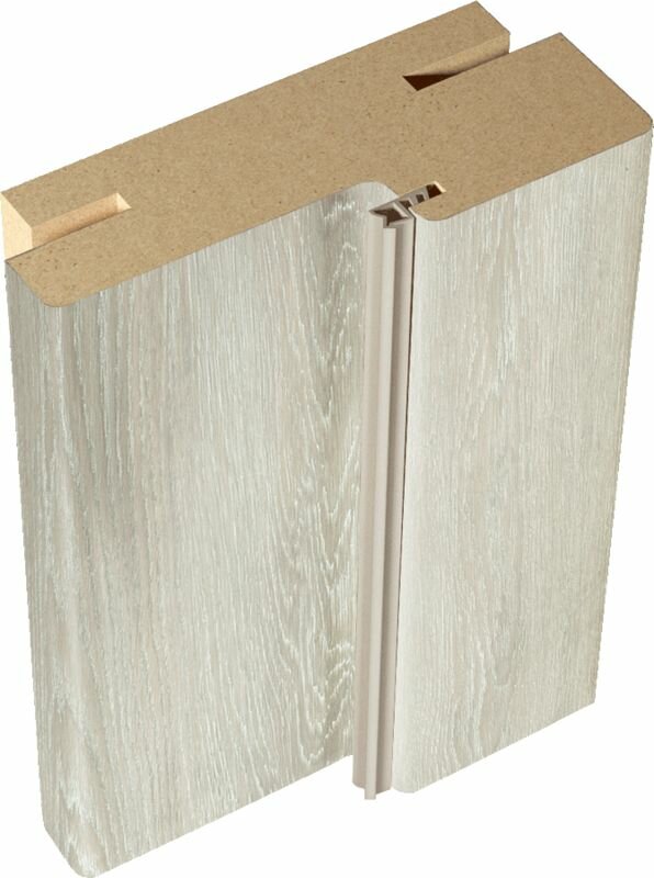 фото Дверная стойка экошпон 70х26х2100 (для дверей б/притвора) телескоп 44 Дуб Шале седой, с уплот.