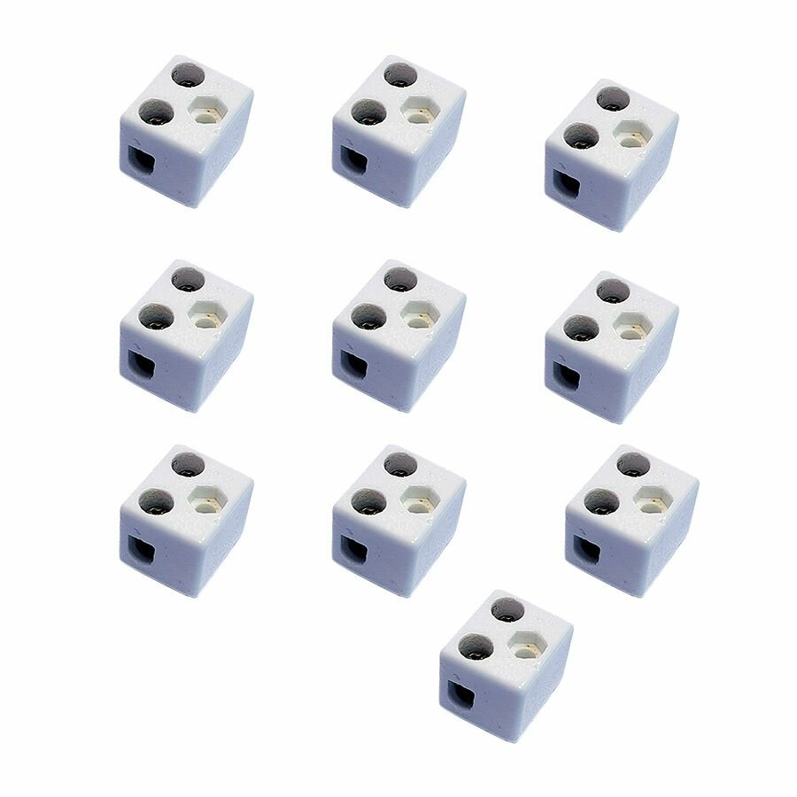 Клемма керамическая, 1 х 2,5 мм, с крепежным отверстием, CTB-B1-01, 10 шт./упак.