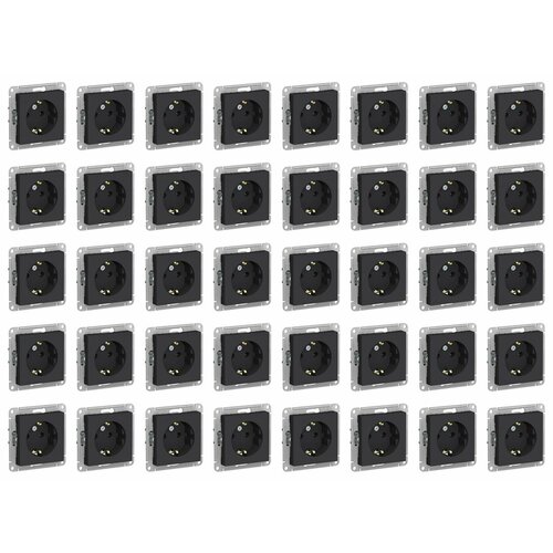 Хит продаж Розетка с заземлением Schneider Electric AtlasDesign 16А карбончёрный 40 штук 35080₽