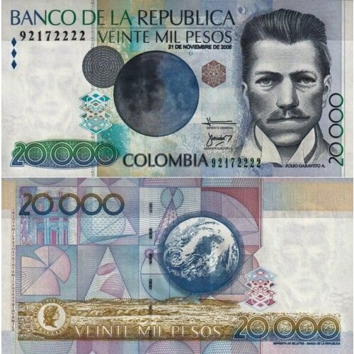 Колумбия 20000 песо 2006 (UNC Pick 454) колумбия 2000 песо 1993 94 г симон боливар картина ф кано unc