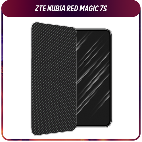 Силиконовый чехол на ZTE Nubia Red Magic 7S / ЗТЕ Нубиа Ред Меджик 7S Черный карбон гидрогелевая противоударная защитная пленка для zte nubia red magic 7s зте нубиа ред меджик 7s