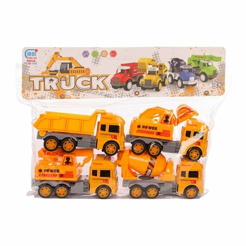 машины guclutoys cамосвал power truck 200 Машины КНР Truck, инерционные, оранжевые, в пакете, CY167-529, 4 шт (2376925)