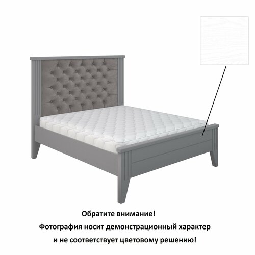 Кровать Верона 16 с тумбами Белый массив соснышпон дуба мягкое изголовье каретная стяжка 1710х1040х2080 боринское 49570₽