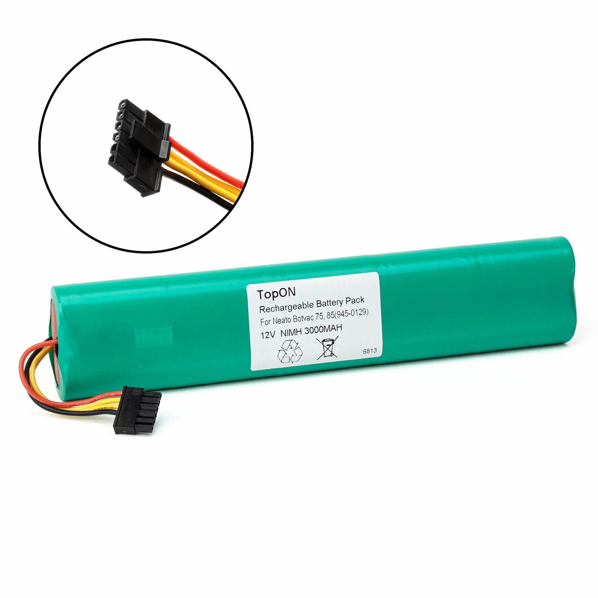 Аккумулятор для робота-пылесоса Neato Botvac 70e, 75, 80, 85. 12V 3000mAh Ni-MH. PN: 945-0129. TopON - фото №4