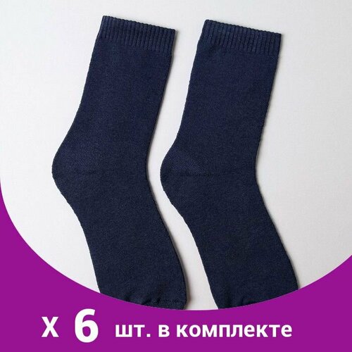 Носки , 6 пар, размер 45, синий