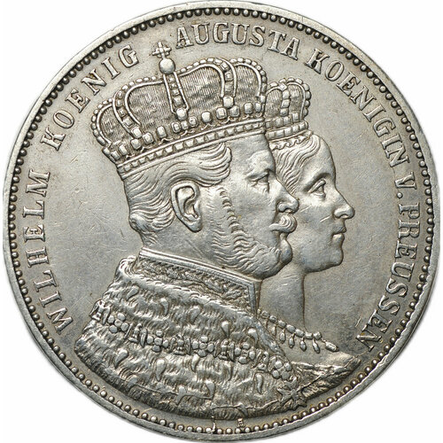 Монета 1 талер 1861 Коронация Вильгельма I и Августы Пруссия Германия клуб нумизмат монета талер бамберга 1795 года серебро контрибуционный талер
