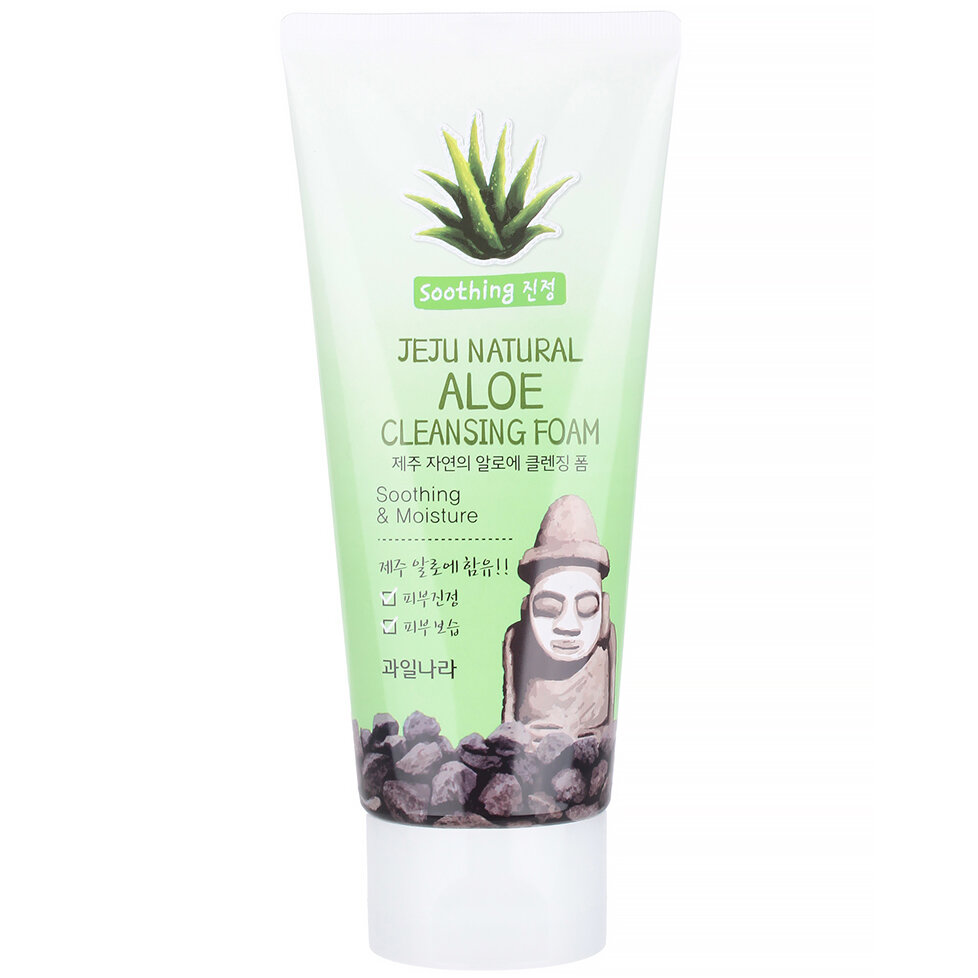 Пенка для лица с алоэ Welcos Jeju Natural Aloe Cleansing Foam, 120 мл