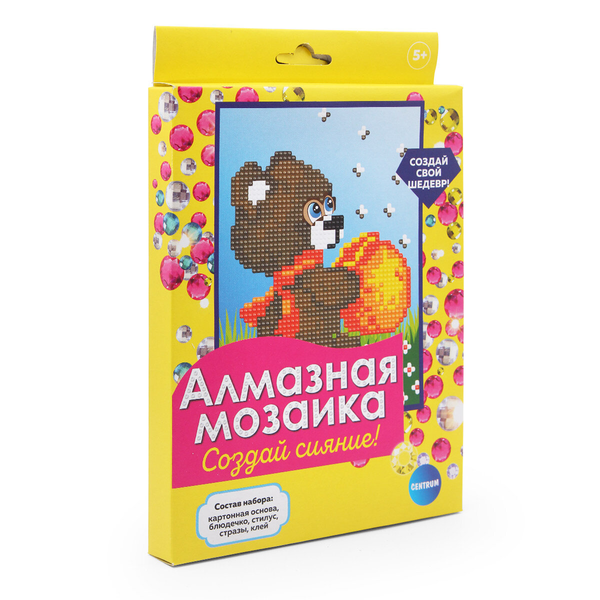 87959 Алмазная мозаика Медвежонок, 20*15 см