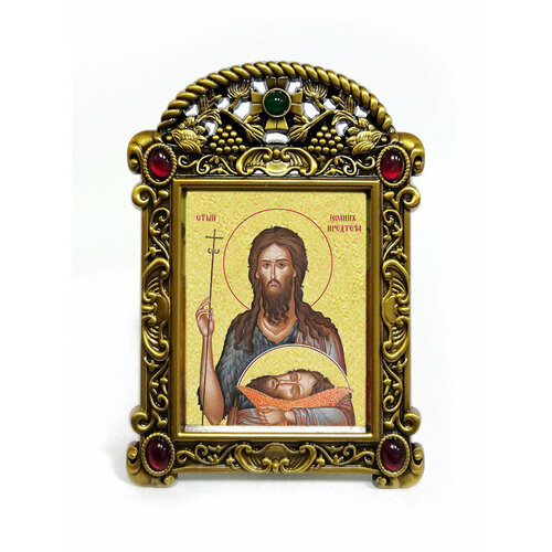 Икона "Святой Иоанн Креститель" в рамке-киоте "VISANTI", размер 9,5х6,7см.