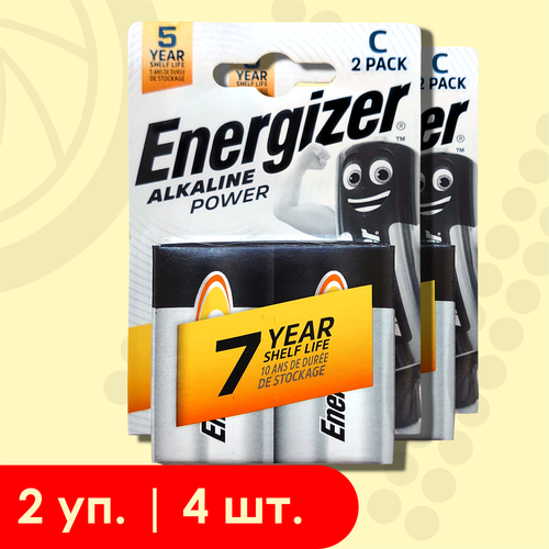 Energizer C (LR14) Alkaline Power | 1.5 Вольта, Щелочные (алкалиновые) батарейки - 4шт. батарея energizer a27 12v alkaline 2шт