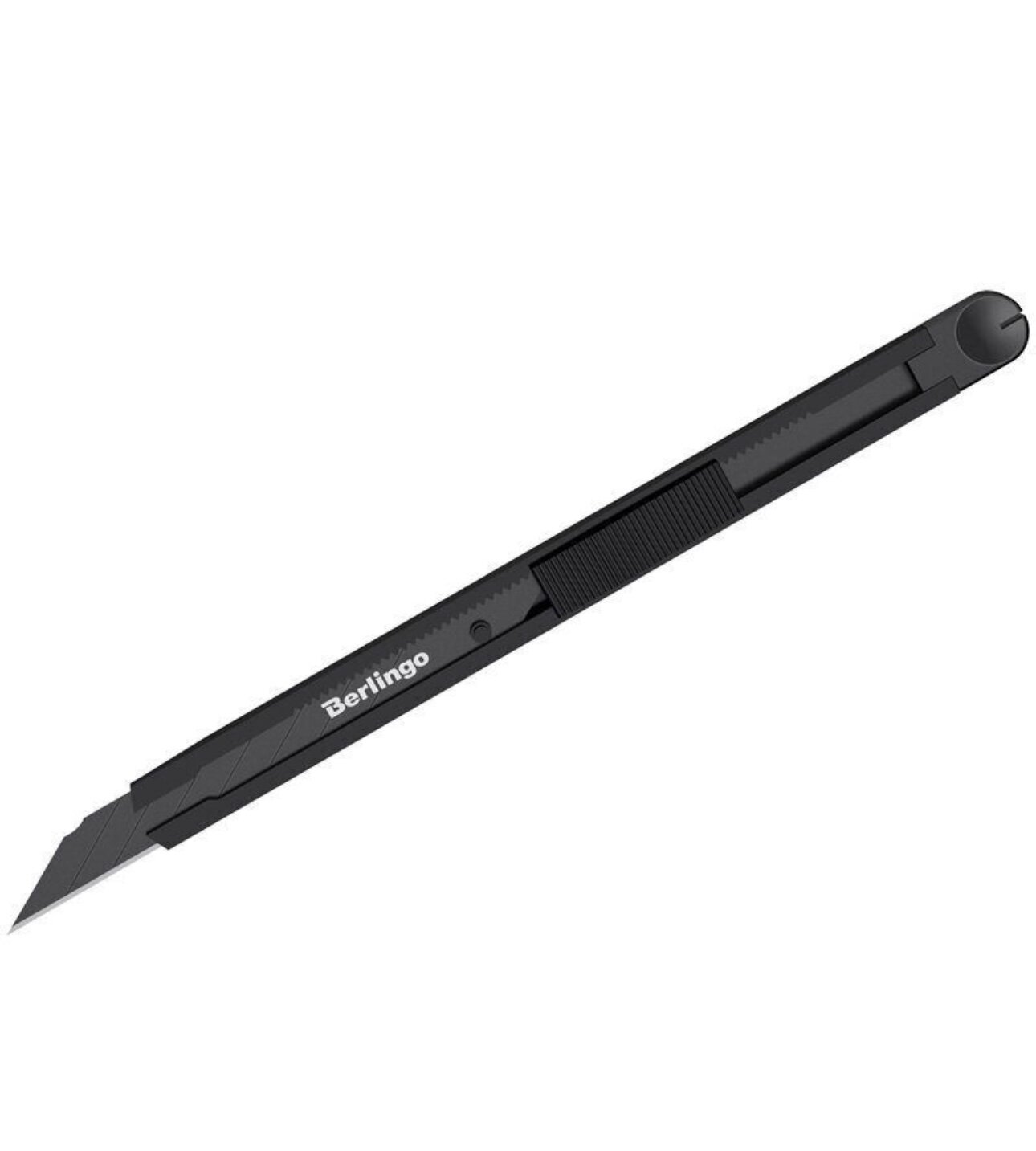 Нож канцелярский 9мм "DoubleBlack" металлический корпус чёрный