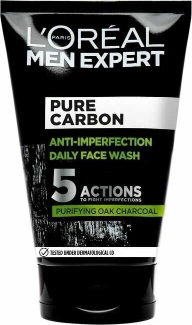 Мужской гель для очистки лица L'Oreal Pure Carbon, 100ml