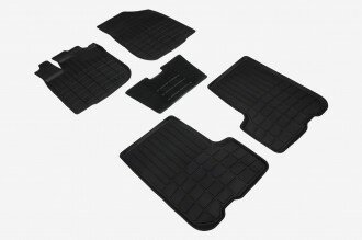 Коврики салона Seintex RENAULT LOGAN II / SANDERO II резиновые черные комп 4 шт - фото №4