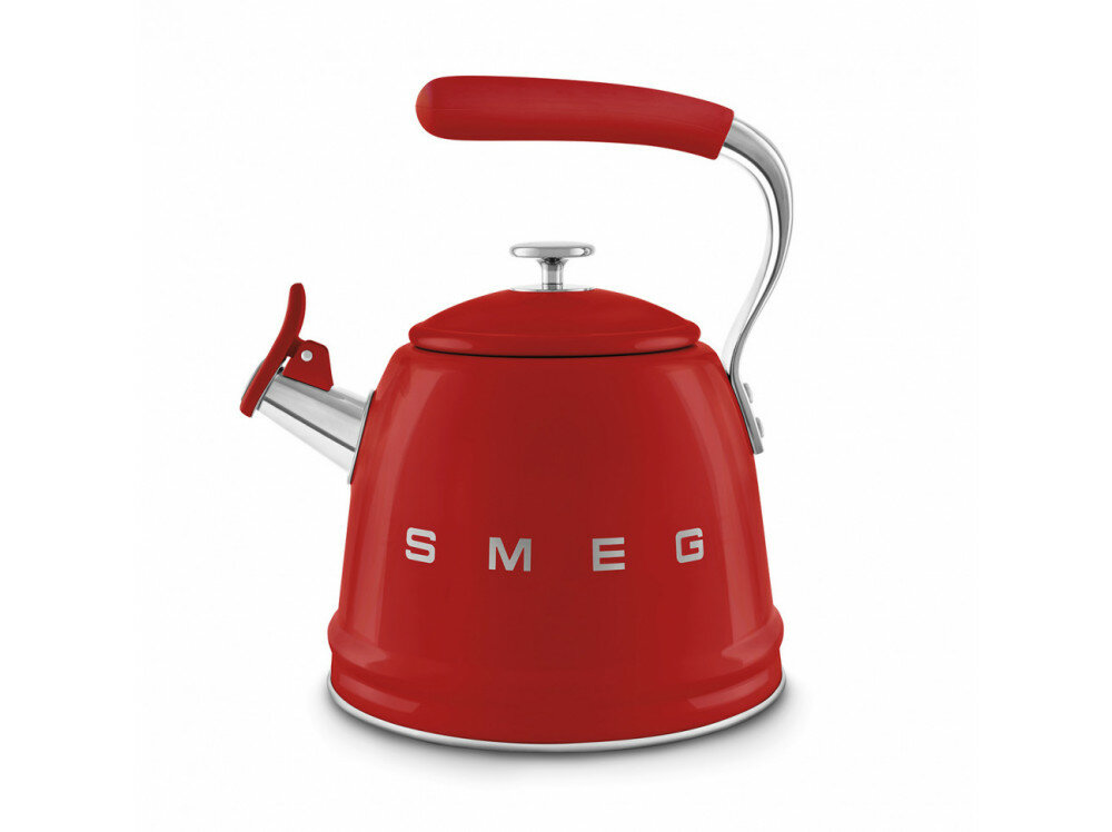 Чайник для плиты SMEG CKLW2001RD со свистком, красный, 2,3л