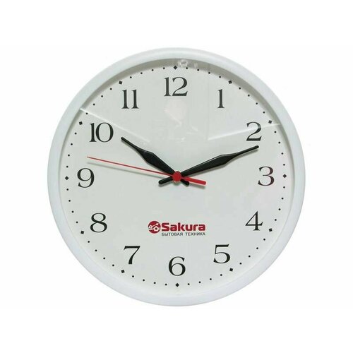 Часы настенные круг диам 26см SAKURA SA6-Б7 1хАА цвет Белый с римскими цифрами 10 6 шт 10279₽