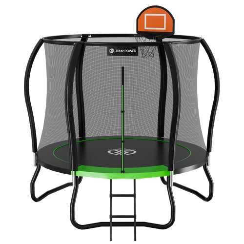 Батут каркасный уличный с внешней сеткой 244 см диаметр Jump Power 8 ft Pro Stable Point Green