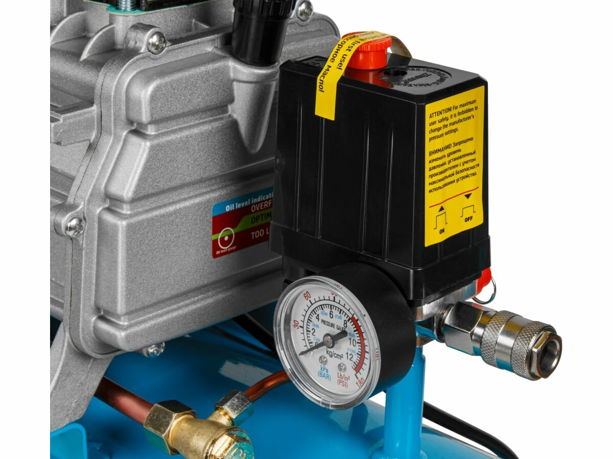 Компрессор безмасляный DGM AC-450F DG2720-5, 520 л/мин, 8 атм, коаксиальный, безмасляный, ресивер 50л, 230 В 3 кВт - фото №14