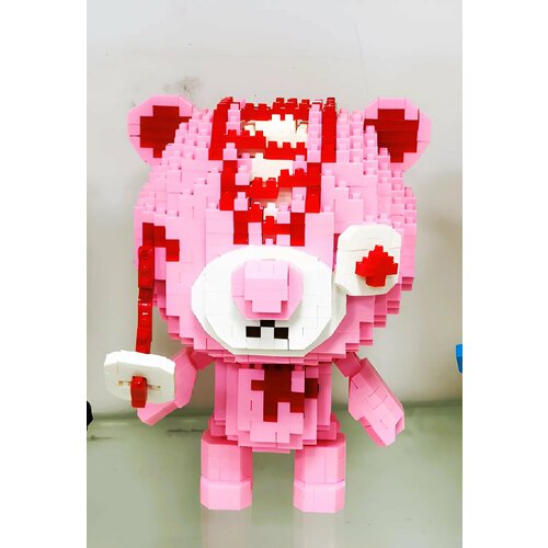 Конструктор 3D из миниблоков RTOY Любимые игрушки Потрепанный Мишка Тедди розовый 1300 элементов - JM8839