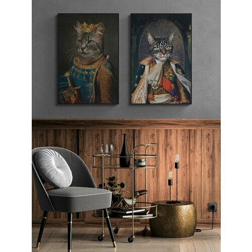 Набор из двух постеров Животных эпохи Возрождения. Коты