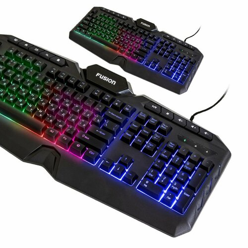 Клавиатура игровая мембранная с RGB подсветкой FUSION GK-628 функция Anti-ghost 114 клавиш USB коннектор 154000₽