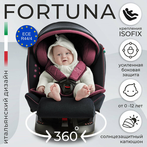 автокресло поворотное группа 0123 0 36 sweet baby ranger 360 isofix black blue Автокресло группа 0123 (0-36) Sweet Baby Fortuna 360 SPS Isofix Wine/Black