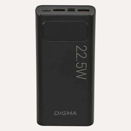 Изображение товара Внешний аккумулятор (Power Bank) Digma DGPF20A, 20000мAч, черный [dgpf20a22pbk]