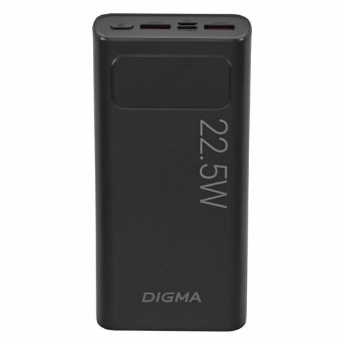 Внешний аккумулятор (Power Bank) Digma DGPF20A, 20000мAч, черный [dgpf20a22pbk]